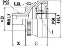 DCV803009, К-кт ШРУСа 514745, 302129, AUDI 80 1.8, 2.0, 2.3 86-94, 90 2/2, 2.3 87-91.