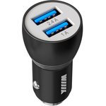 Автомобильное зарядное устройство Wiiix UCC-2-17B, 2xUSB, 2.4A, черный