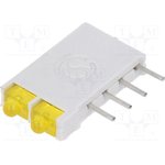 DBI01311, LED; in housing; yellow; 1.8mm; No.of diodes: 2; 10mA; 38°; 2.1V
