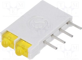 DBI01311, LED; in housing; yellow; 1.8mm; No.of diodes: 2; 10mA; 38°; 2.1V