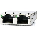 JGL0004NL, Modular Connectors / Ethernet Connectors 1x2 Tab-Up W/LED'S ETHERNET ...