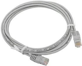 Фото 1/10 Патч-корд кат.5E UTP неэкранир. PVC 1Гбит/с 3м сер. TERACOM EKF TRC-5EUTP-PVC-3M-GY