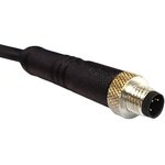 PXPTPU05FIM04ACL010PUR, Cordset, M5 Plug - Bare End, 4 Conductors, 1m, IP67, Black