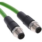 TAD14741111-007, Ethernet Cables / Networking Cables M12D4-MS-MS-PVC TYPE B-10.0M