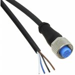 YF2A14-050UB3XLEAX, Female 4 way M12 to Unterminated Sensor Actuator Cable, 5m