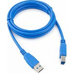 Кабель USB 3.0 Pro Cablexpert AM/BM, 1.8м, экран, синий, CCP-USB3-AMBM-6