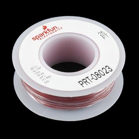 Фото 1/2 PRT-08023, SparkFun Accessories Hook-up Wire - Red (22 AWG)