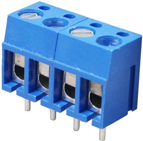 DG300-5.0-04P-12-00A(H), (синий), Винтовой клеммный блок с защитой провода, 4 контакта. Серия DG300-5.0