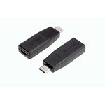 Mini USB-F - micro USB-M, Переходник питания USB-мини розетка - USB-микро вилка (2 пров.)