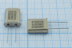 Кварцевый резонатор 4194,304 кГц, корпус HC49U, нагрузочная емкость 21 пФ, марка MP[CTS], 1 гармоника, CTS (XT50X1FH)