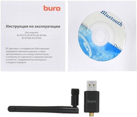 Фото 1/9 Bluetooth адаптер Buro BU-BT40С BT 4.0+EDR class 1, USB, 100м, черный