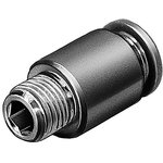 QS-1/2-10-I, QS Series Straight Threaded Adaptor, R 1/2 Male to Push In 10 mm ...