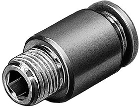 QS-1/2-10-I, QS Series Straight Threaded Adaptor, R 1/2 Male to Push In 10 mm, Threaded-to-Tube Connection Style, 190648
