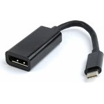 Переходник-конвертер USB, Type-C/DisplayPort (F), кабель 0.15м, черный ...