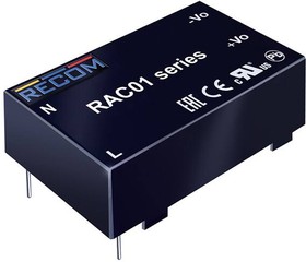 RAC01-09SC, Модуль питания переменного/постоянного тока, 1W 9V/111mA