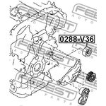 Ролик NISSAN FUGA Y50 2004.10-2009.11 [JP] обводной комплект \ 0288-V36 FEBEST