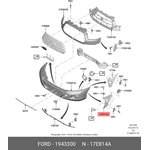 1943300, Кронштейн переднего бампера правый| \Ford Transit 14-