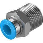 QS-3/8-8-50, Straight Threaded Adaptor, G 3/8 Male to Push In 8 mm ...