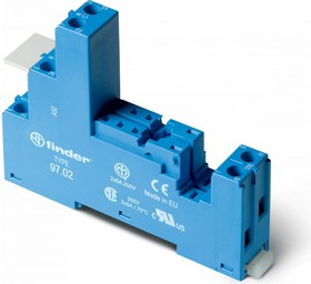 Розетка для реле 46.52 и модуля 99.02/86.30, с разд-ми конт., с пластиковым фикс, в, 9702SPA