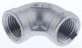 Фото 1/3 Stainless Steel Pipe Fitting, 90° Elbow, Female G 1/4in x Female G 1/4in