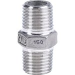 Stainless Steel Pipe Fitting Hexagon Hexagon Nipple, Male R 1/4in x Male R 1/4in