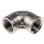Stainless Steel Pipe Fitting, 90° Circular Elbow, Female G 1/2in x Female G 1/2in