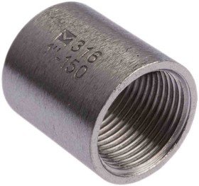Фото 1/4 Stainless Steel Pipe Fitting Socket, Female G 1in x Female G 1in