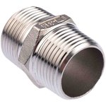 Stainless Steel Pipe Fitting Hexagon Hexagon Nipple, Male R 1in x Male R 1in