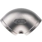Stainless Steel Pipe Fitting, 90° Circular Elbow, Female G 2in x Female G 2in