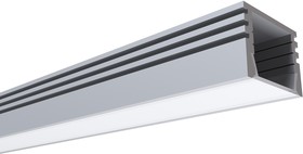 Фото 1/3 GM-08-10 Профиль алюминиевый для светодиодной ленты, П-образный , накладной, серебро, 17х12, 2м