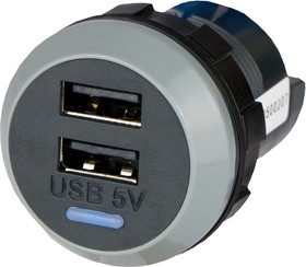 PV65R D, USB гнездо зарядного устройства, PV65R, 1.5 А, 2 Порта, USB Типа A