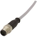 21 34 840 0585 020, Sensor Cable, M12 Plug - Bare End, 5 Conductors, 2m, IP67, Grey