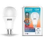 Gauss Лампа Smart Home A60 10W 1055lm 2700-6500К E27 изм.цвет.темп. +диммирование LED