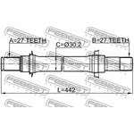0312-CL7ATRH, Полуось 27x441.6x27 | перед прав/лев |