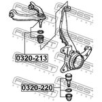 Опора шаровая верхняя HONDA ACCORD 90-02 0320-213