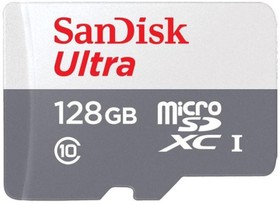 Фото 1/6 Карта памяти SanDisk Ultra microSDXC UHS-I Cl10, SDSQUNR-128G-GN6MN