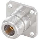 53K401-200N5, Device socket with flange, N-Type, Brass, Socket, Straight, 50Ohm ...