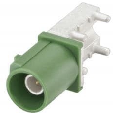 59S2AQ-40MT5-E_1, RF Connectors / Coaxial Connectors Plug PC-Board SMD Right Angle E Green