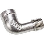 Stainless Steel Pipe Fitting, 90° Circular Elbow, Female G 1/4in x Male G 1/4in