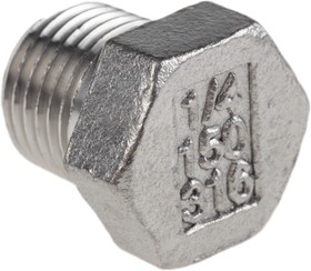 Фото 1/5 Stainless Steel Pipe Fitting Hexagon Plug, Male R 1/4in