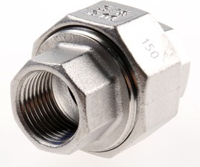 Фото 1/3 Stainless Steel Pipe Fitting, Straight Octagon Union, Female G 3/8in x Female G 3/8in