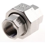 Stainless Steel Pipe Fitting, Straight Octagon Union, Female G 3/8in x Female G 3/8in