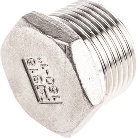 Фото 1/5 Stainless Steel Pipe Fitting Hexagon Plug, Male R 1in