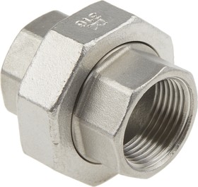 Фото 1/4 Stainless Steel Pipe Fitting, Straight Octagon Union, Female G 3/4in x Female G 3/4in