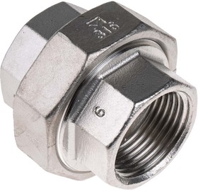 Фото 1/4 Stainless Steel Pipe Fitting, Straight Octagon Union, Female G 1in x Female G 1in