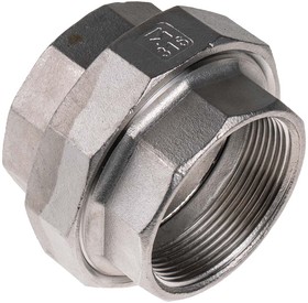 Фото 1/4 Stainless Steel Pipe Fitting, Straight Decagon Union, Female G 2in x Female G 2in