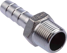 Фото 1/4 Stainless Steel Pipe Fitting, Straight Hexagon Hose Nipple, Male R 3/8in x Male