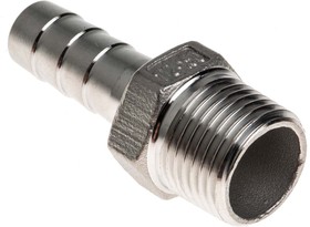 Фото 1/4 Stainless Steel Pipe Fitting, Straight Hexagon Hose Nipple, Male R 1/2in x Male