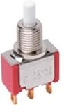 8121SD9A2GE, Switch Push Button ON Mom SPDT Round Plunger 1A 120VAC 28VDC 0.4VA Momentary Contact Thru-Hole PC Pins Bulk