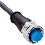 YF2A14-020UB3XLEAX, Female 4 way M12 to Unterminated Sensor Actuator Cable, 2m